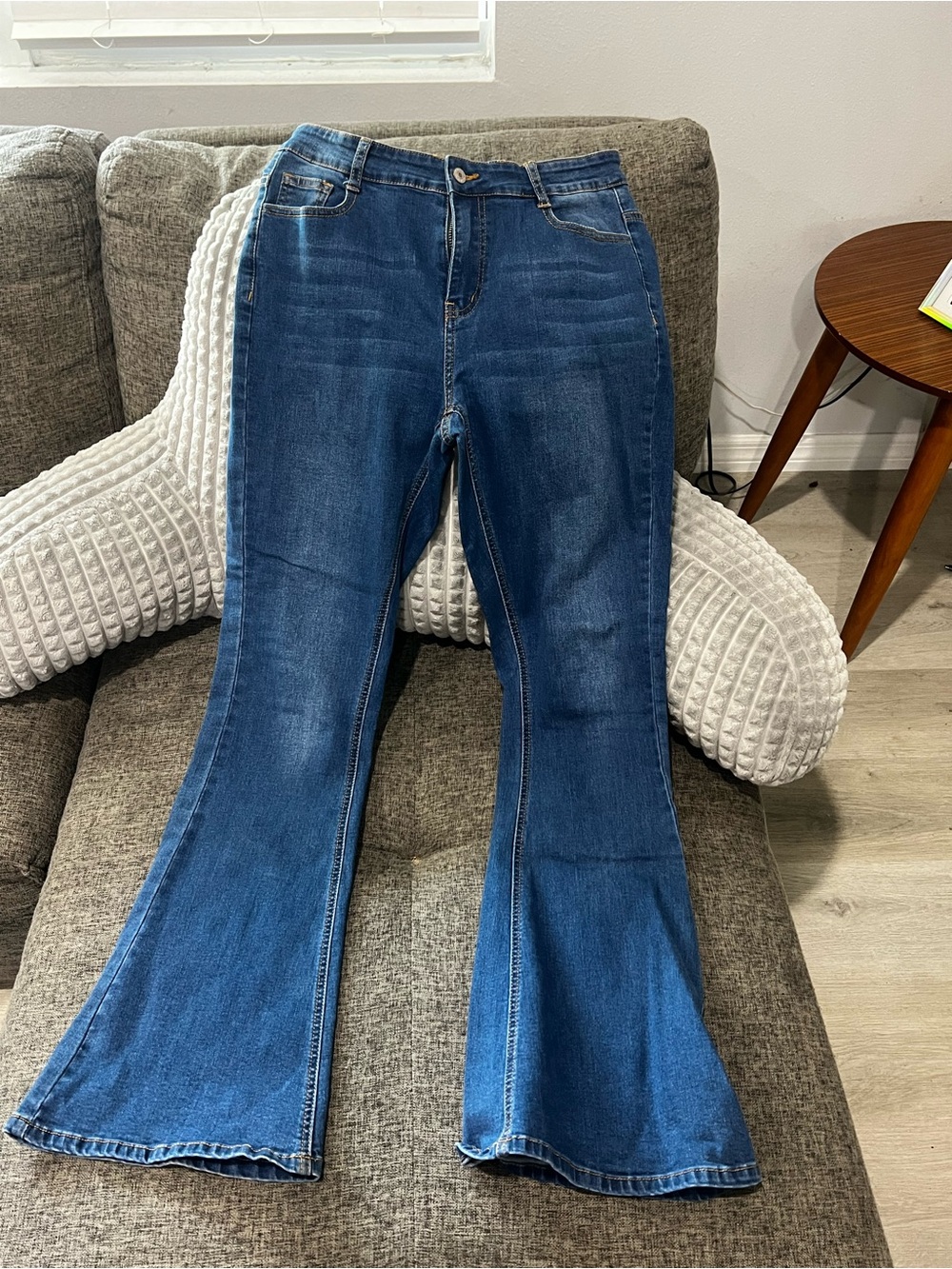 Unk Blue Flare Jeans - Mid Wash Wide Leg